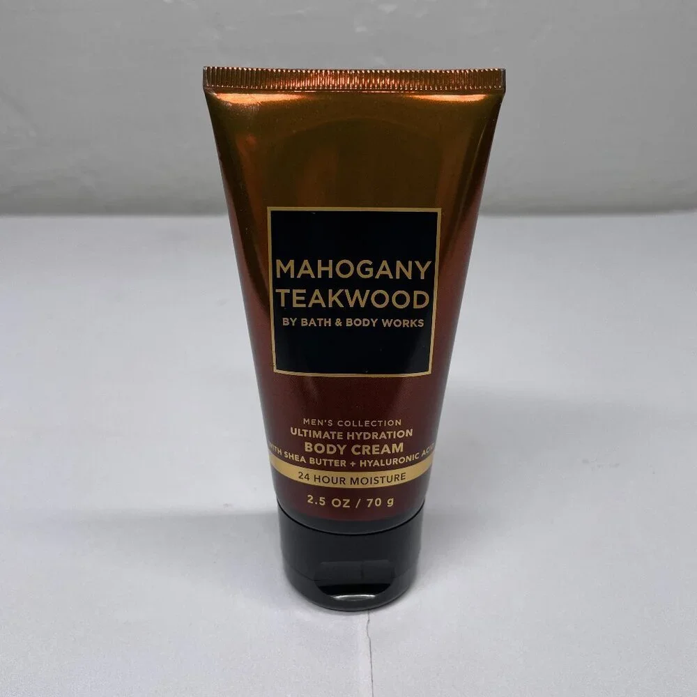 Bath & Body Works Mahogany Teakwood Men Collection Body Cream 2.5 oz Shea Butter